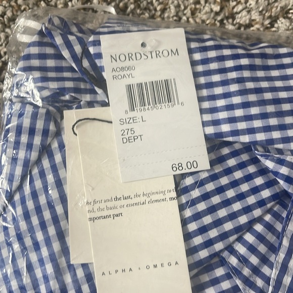 BLACK and White Gingham Ruffle Top Alpha Omega Nordstrom - Picture 2 of 4